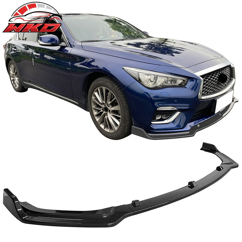 Wholesale 18-24 Infiniti Q50 Base Carbon Fiber Print PP 3PC Front Bumper Lip Spoiler