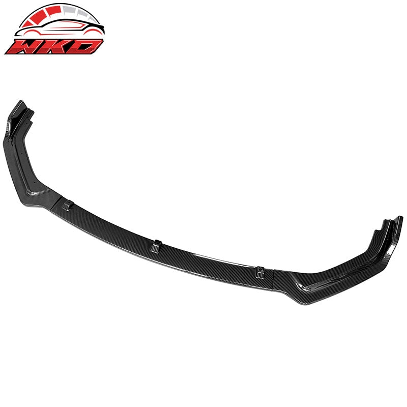Fits 18-24 Infiniti Q50 Base Carbon Fiber Print PP 3PC Front Bumper Lip Spoiler