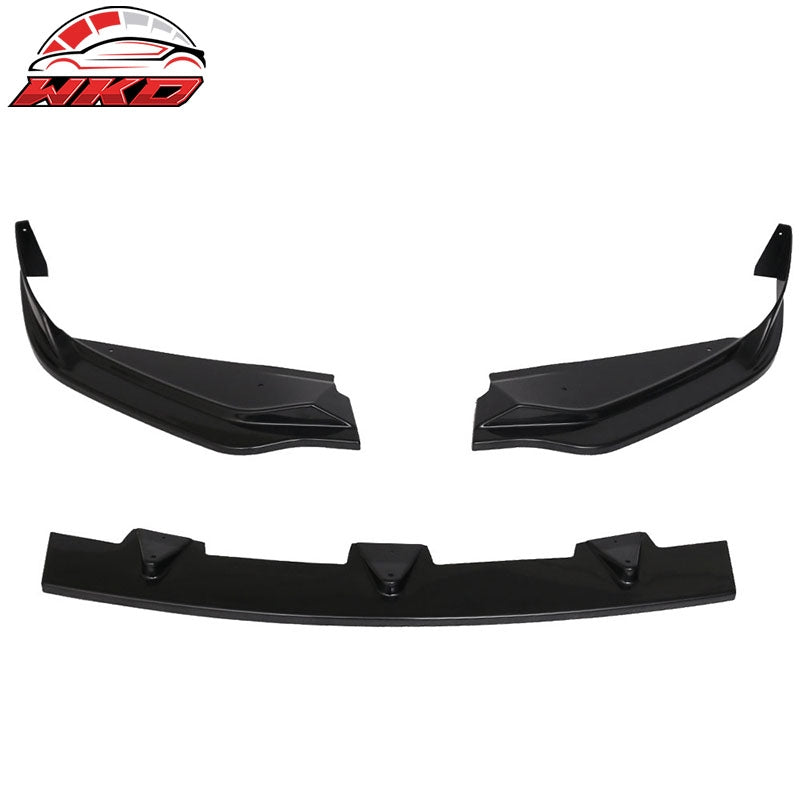 Fits 14-17 Infiniti Q50 Base Model Front Bumper Lip Spoiler Unpainted ABS 3PC