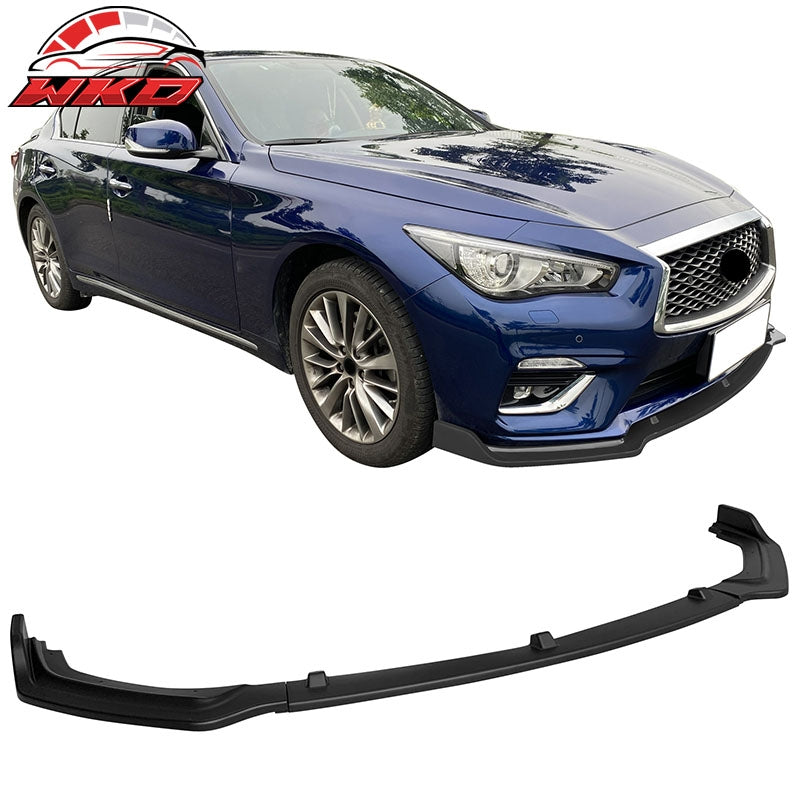 Wholesale 18-24 Infiniti Q50 Base Premium 3PC Front Bumper Lip Spoiler PP Matte Black
