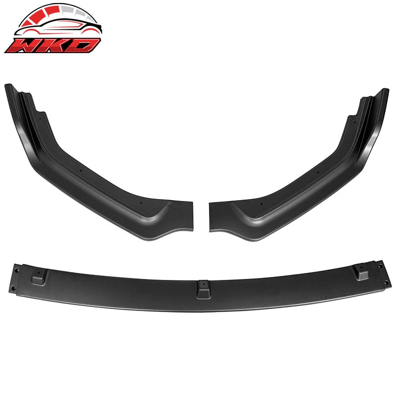Fits 18-24 Infiniti Q50 Base Premium 3PC Front Bumper Lip Spoiler PP Matte Black