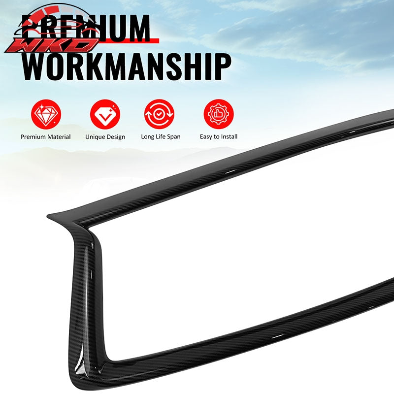 Fits 18-24 Infiniti Q50 Carbon Fiber Look OE Style Grille Frame Outline Trim ABS