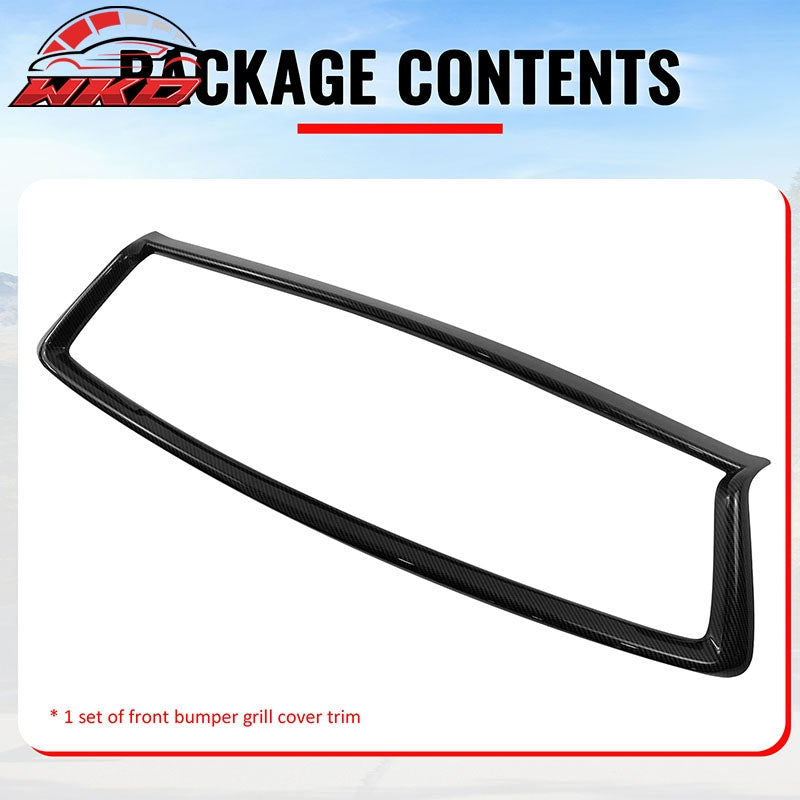 Fits 18-24 Infiniti Q50 Carbon Fiber Look OE Style Grille Frame Outline Trim ABS
