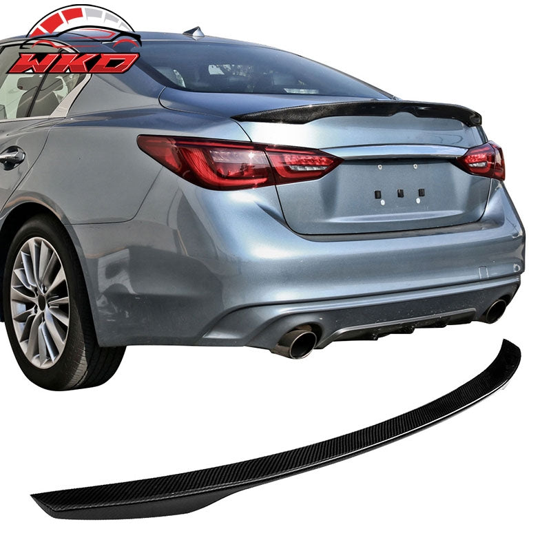 Fits 14-24 Infiniti Q50 Carbon Fiber Rear Trunk Spoiler Wing Lip Japanese Style