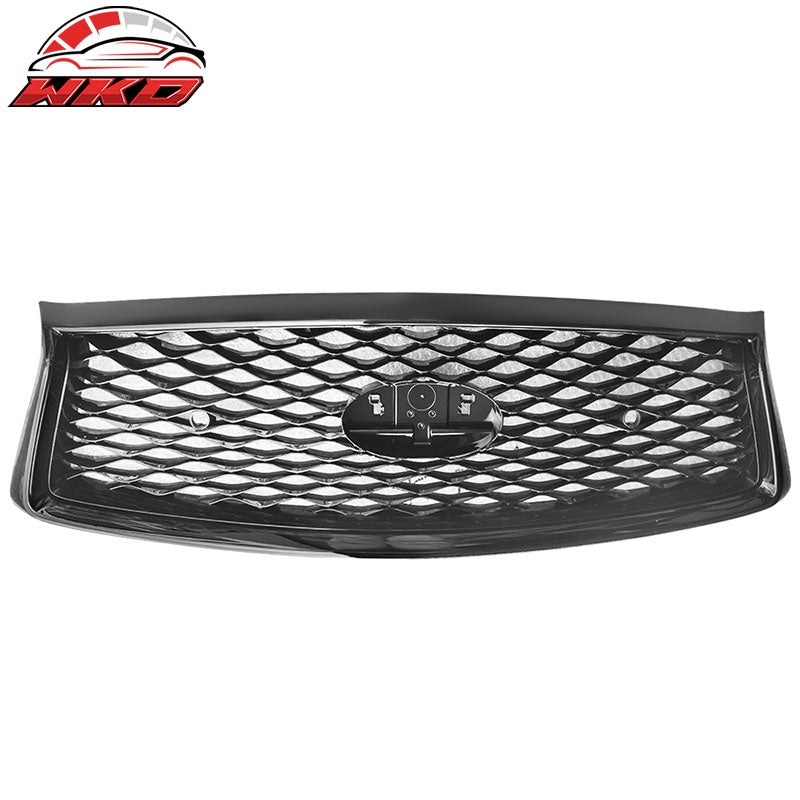 Fits 18-24 Infiniti Q50 Eau Rouge Concept Grille w/ Parking Sensor Gloss Black