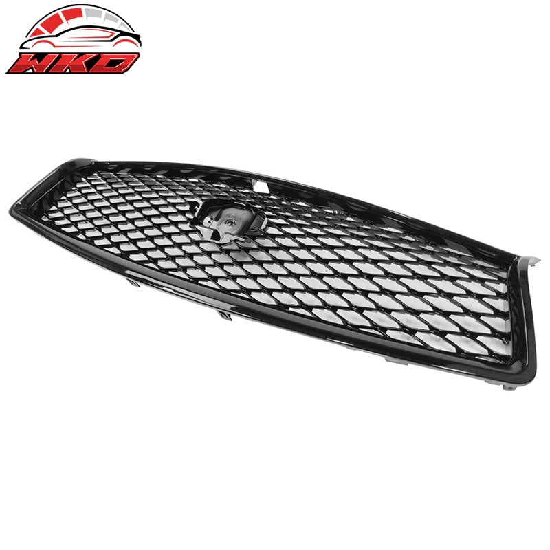 Fits 14-17 Infiniti Q50 Sedan Eau Rouge Concept Mesh Grille in GLOSS Black
