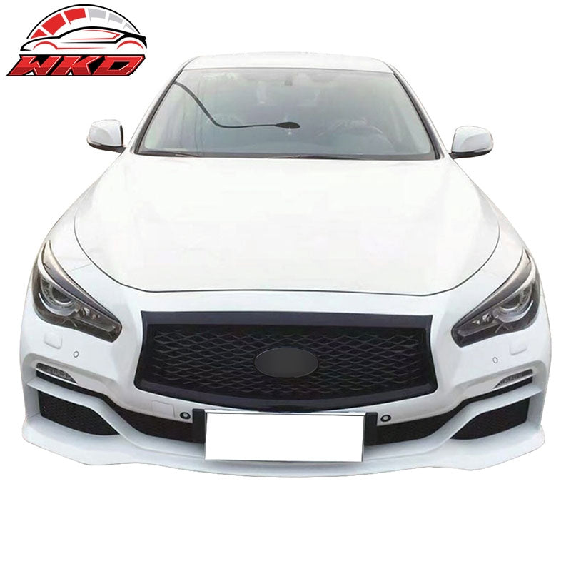 Fits 14-17 Infiniti Q50 Sedan Eau Rouge Concept Mesh Grille in GLOSS Black