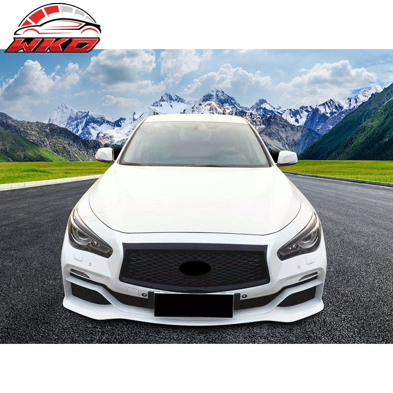 Fits 14-17 Infiniti Q50 Sedan Eau Rouge Concept Mesh Grille in MATTE Black