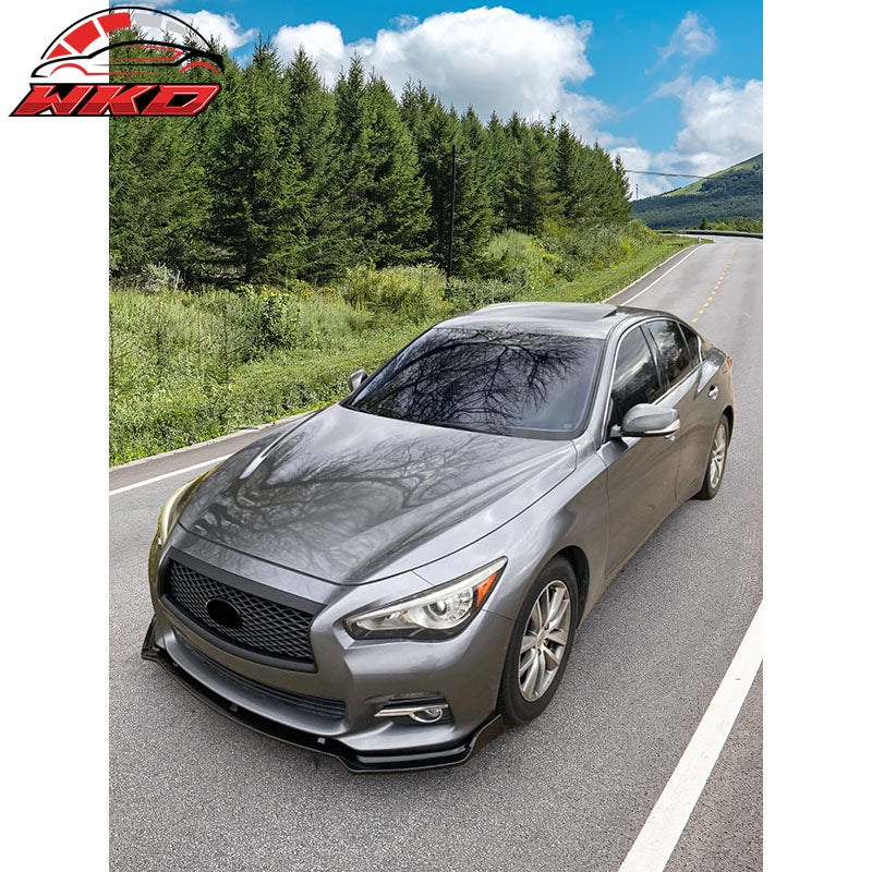 Fits 14-17 Infiniti Q50 Sedan Eau Rouge Concept Mesh Grille in MATTE Black