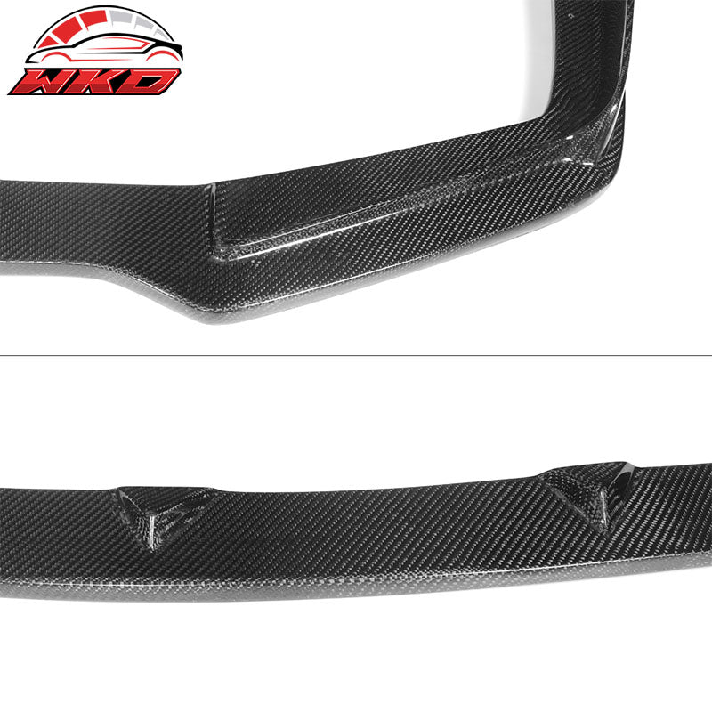 Fits 14-17 Infiniti Q50 V37 Sport ST Style Front Bumper Lip - Matte Carbon Fiber