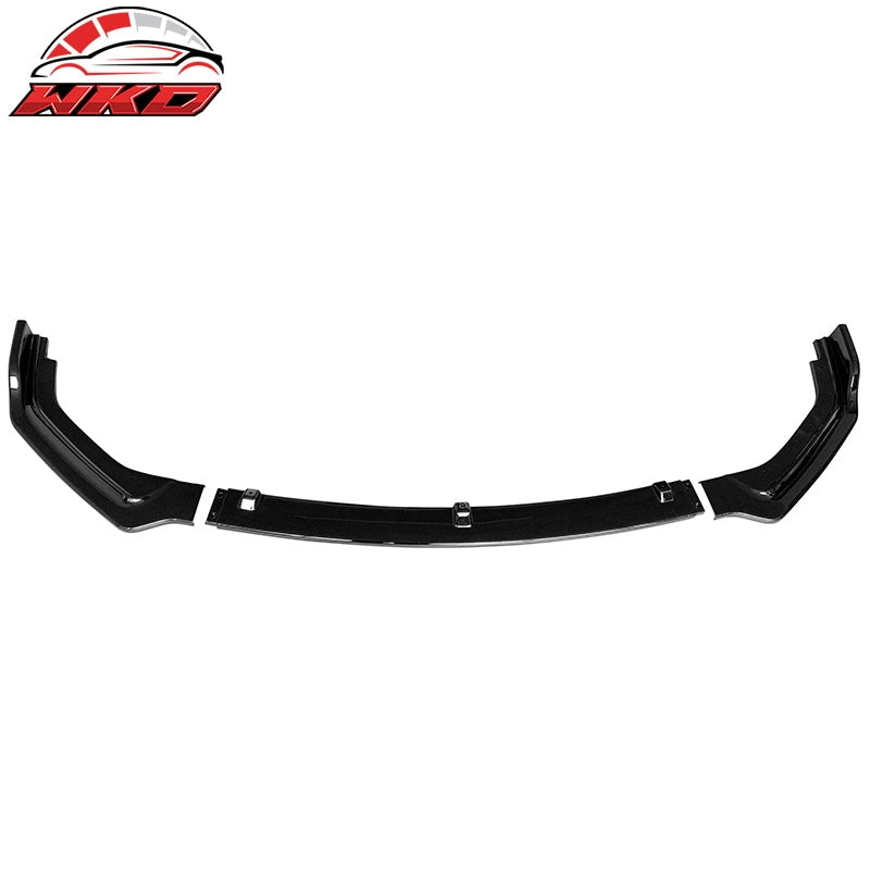 Fits 18-24 Infiniti Q50 Gloss Black Front Bumper Lip Spoiler Splitter PP 3PCS