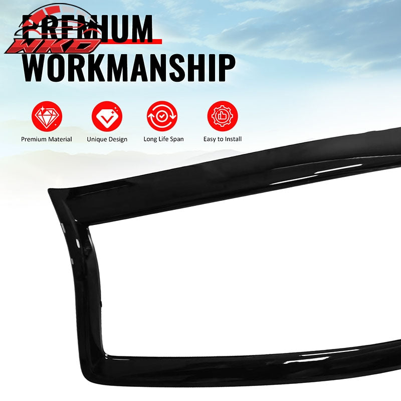 Fits 14-17 Infiniti Q50 Gloss Black OE Style Front Grill Frame Outline Trim ABS