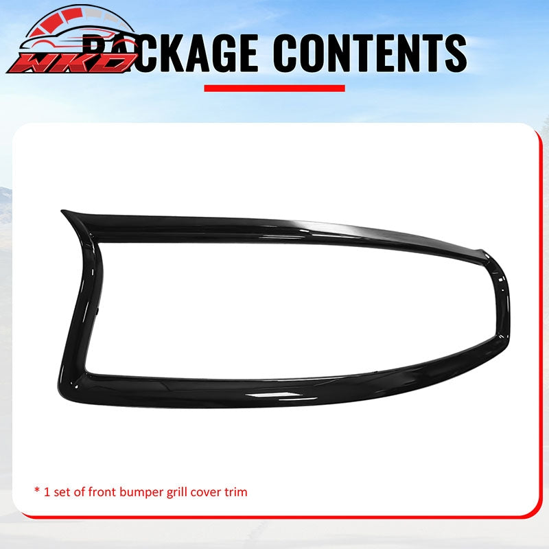 Fits 14-17 Infiniti Q50 Gloss Black OE Style Front Grill Frame Outline Trim ABS