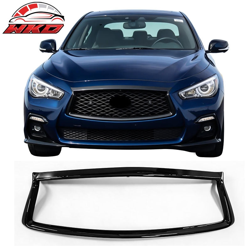Wholesale 18-24 Infiniti Q50 Gloss Black OE Style Front Grill Frame Outline Trim ABS