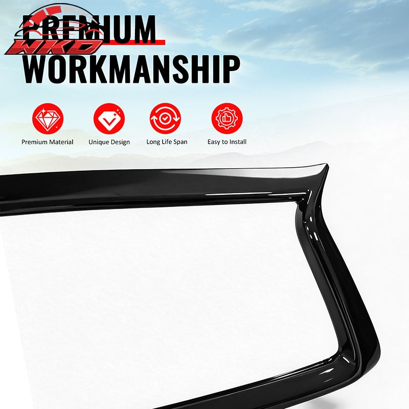 Fits 18-24 Infiniti Q50 Gloss Black OE Style Front Grill Frame Outline Trim ABS