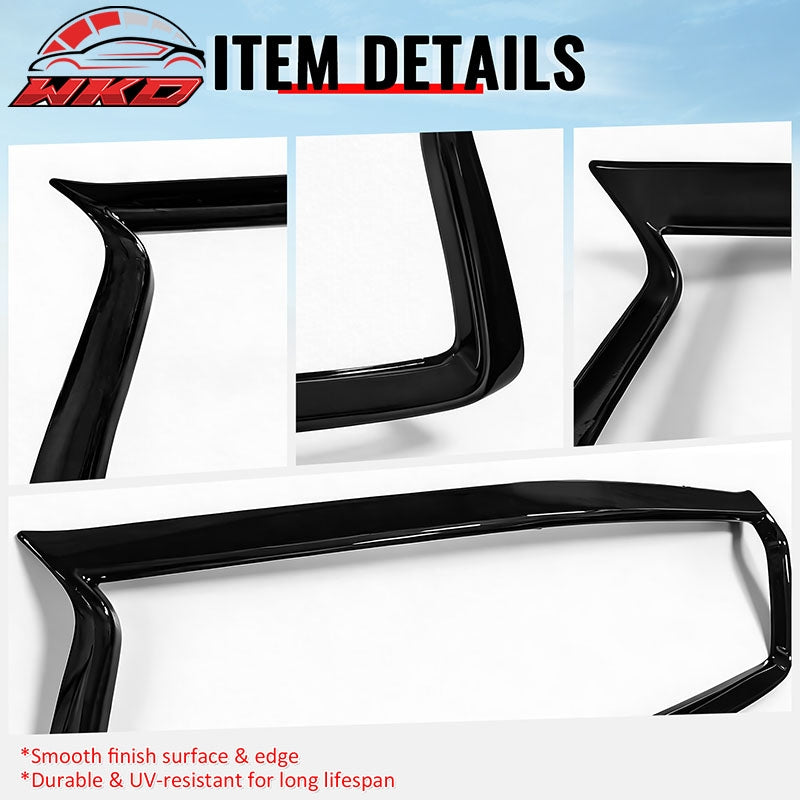 Fits 18-24 Infiniti Q50 Gloss Black OE Style Front Grill Frame Outline Trim ABS