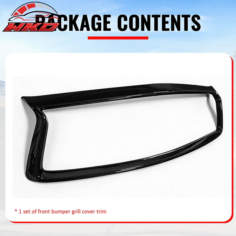 Fits 18-24 Infiniti Q50 Gloss Black OE Style Front Grill Frame Outline Trim ABS