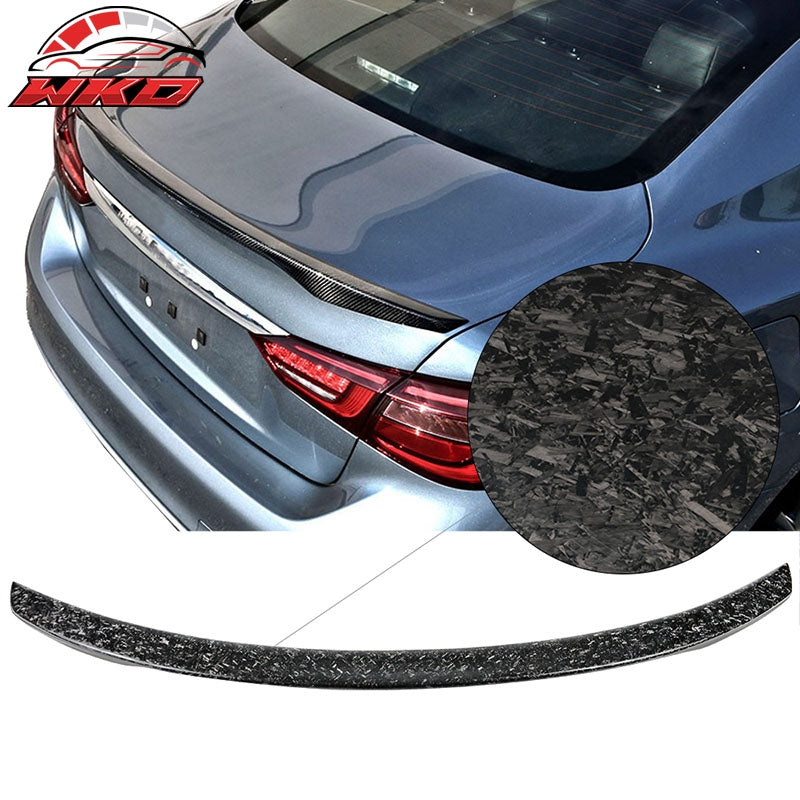 Fits 14-24 Infiniti Q50 Japanese Style Trunk Spoiler - Matte Forged Carbon Fiber