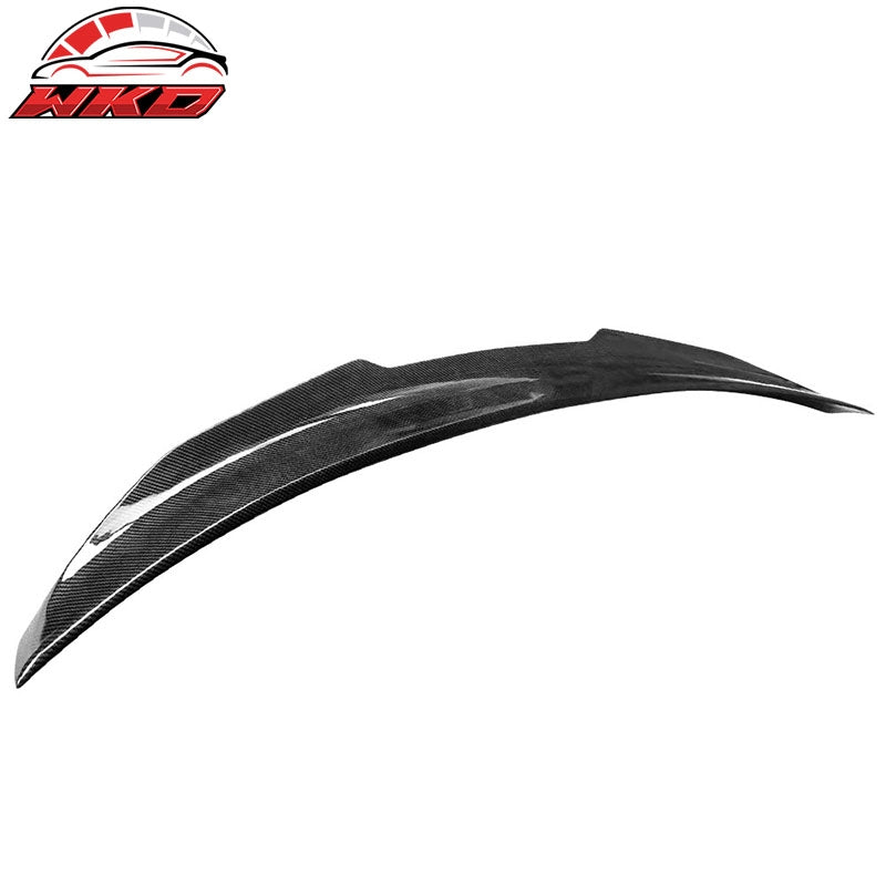 Fits 14-24 Infiniti Q50 PSM Style Rear Trunk Spoiler Wing Lip Carbon Fiber Print