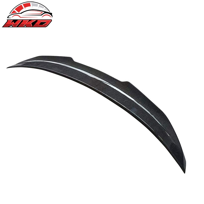 Fits 14-24 Infiniti Q50 PSM Style Rear Trunk Spoiler Wing Lip Carbon Fiber Print