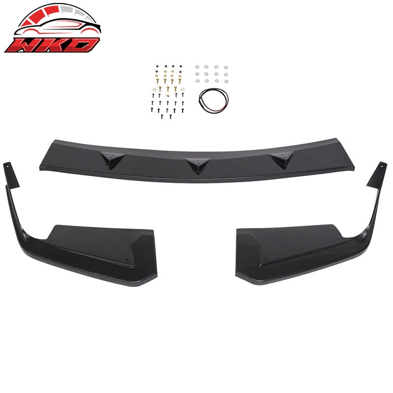 Fits 14-17 Infiniti Q50 Q50S Sport 3PCS Front Bumper Lip Spoiler Unpainted ABS