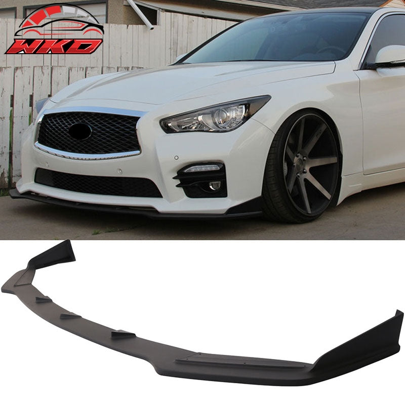Fits 14-17 Infiniti Q50 Q50S Sport Front Bumper Lip 1PC Spoiler Unpainted PU