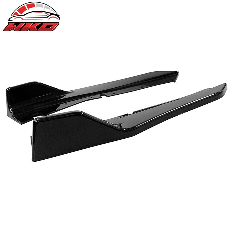 Fits 18-24 Infiniti Q50 Rear Bumper Side Corner Splitter Aprons PP Gloss Black