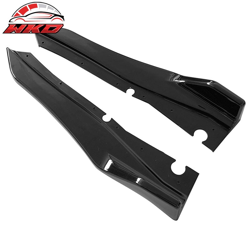 Fits 18-24 Infiniti Q50 Rear Bumper Side Corner Splitter Aprons PP Gloss Black