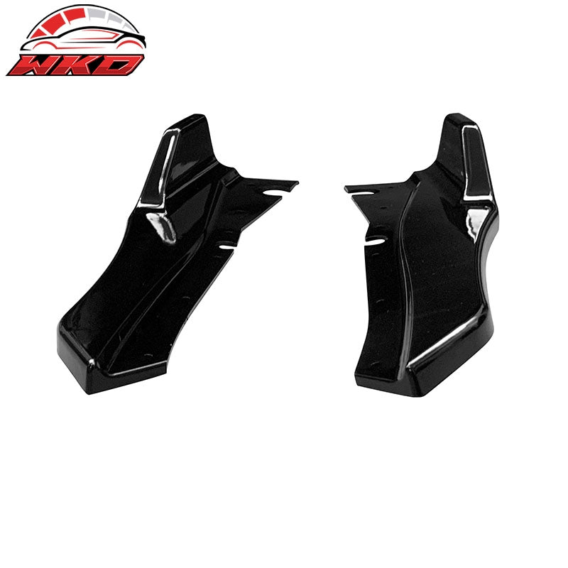Fits 18-24 Infiniti Q50 Rear Bumper Side Corner Splitter Aprons PP Gloss Black