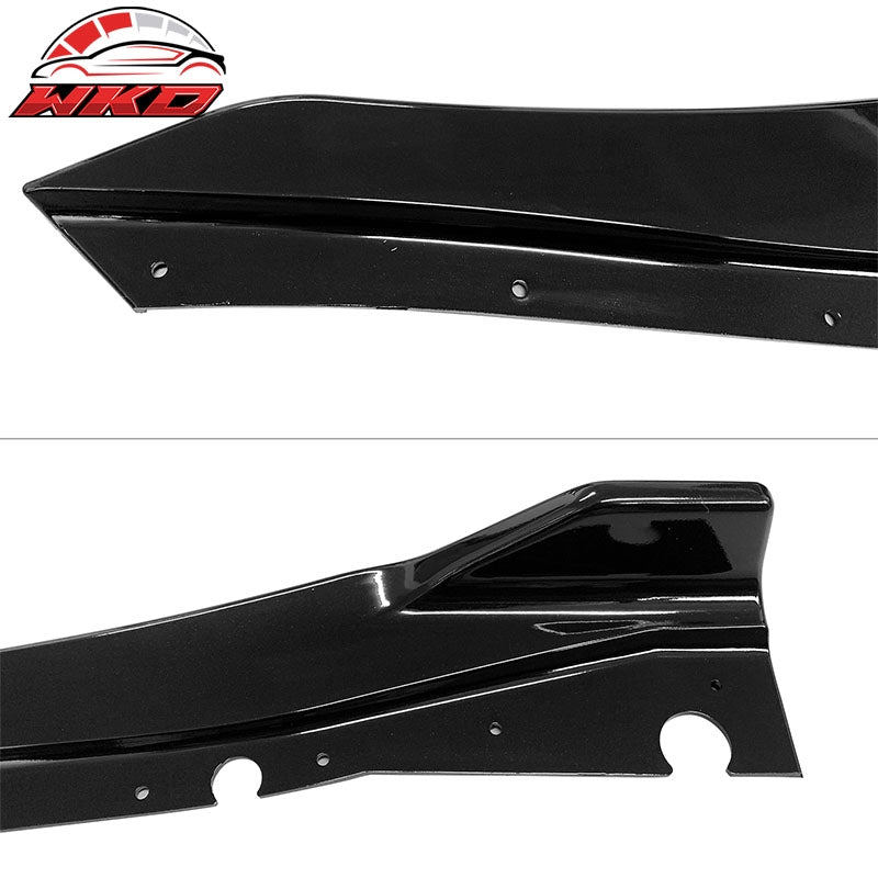 Fits 18-24 Infiniti Q50 Rear Bumper Side Corner Splitter Aprons PP Gloss Black
