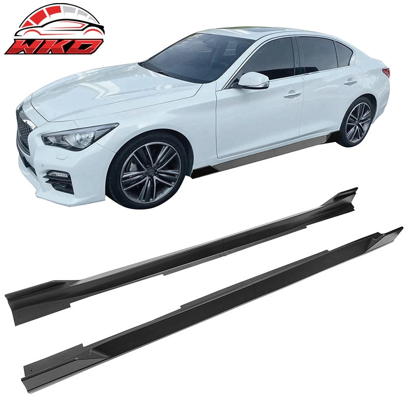 Wholesale 14-23 Infiniti Q50 IKON Style 4PCS Side Skirts Rocker Panel PP Matte Black