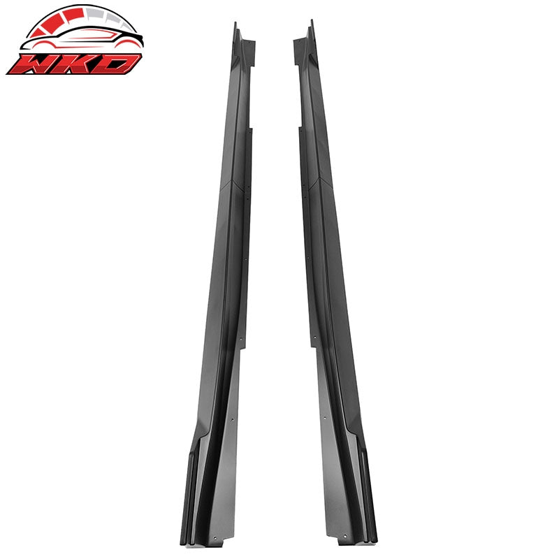 Fits 14-23 Infiniti Q50 IKON Style 4PCS Side Skirts Rocker Panel PP Matte Black
