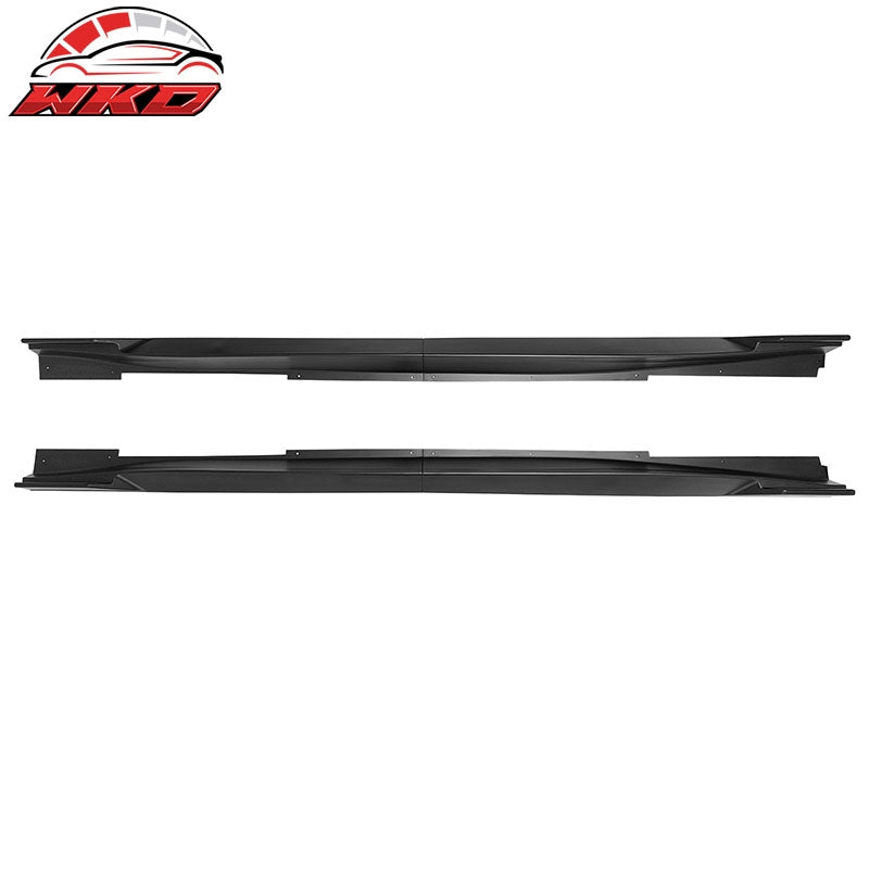Fits 14-23 Infiniti Q50 IKON Style 4PCS Side Skirts Rocker Panel PP Matte Black