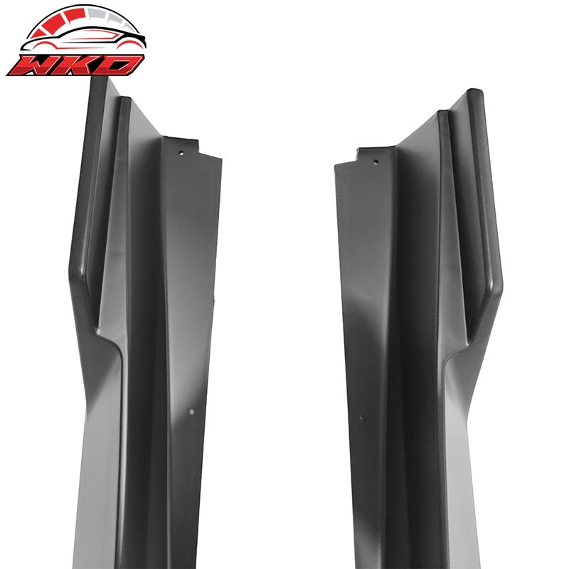 Fits 14-23 Infiniti Q50 IKON Style 4PCS Side Skirts Rocker Panel PP Matte Black