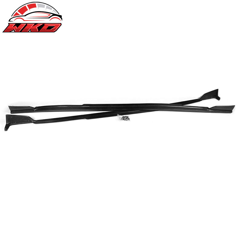 Fits 14-18 Infiniti Q50 V37 ST Style 2PCS Side Skirts Extension Carbon Fiber CF