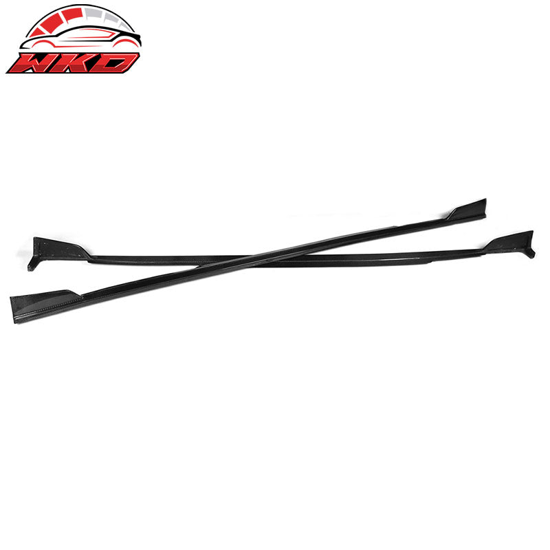 Fits 14-18 Infiniti Q50 V37 ST Style 2PCS Side Skirts Extension Carbon Fiber CF