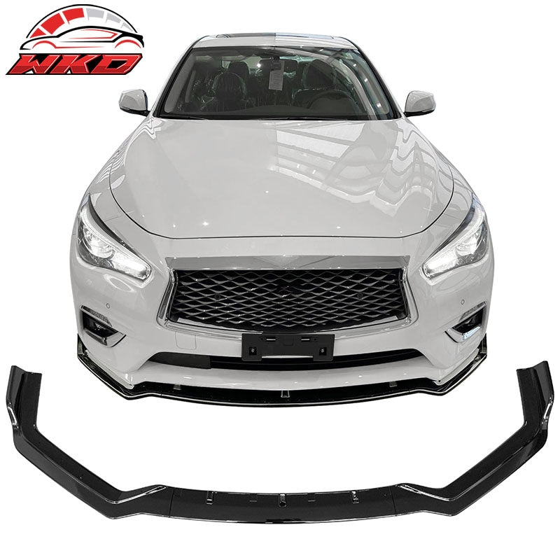 Wholesale 18-24 Infiniti Q50 Sport Gloss Black Front Bumper Lip Spoiler Splitter 3PC