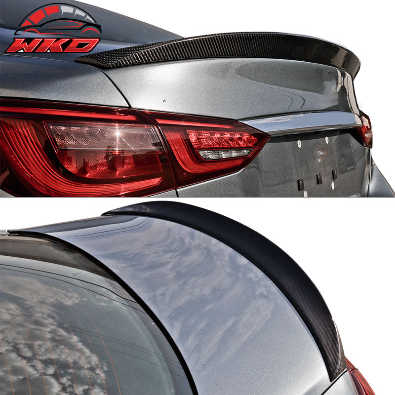 Fits 14-24 Infiniti Q50 V37 ST Style Trunk Spoiler Full Carbon Fiber CF