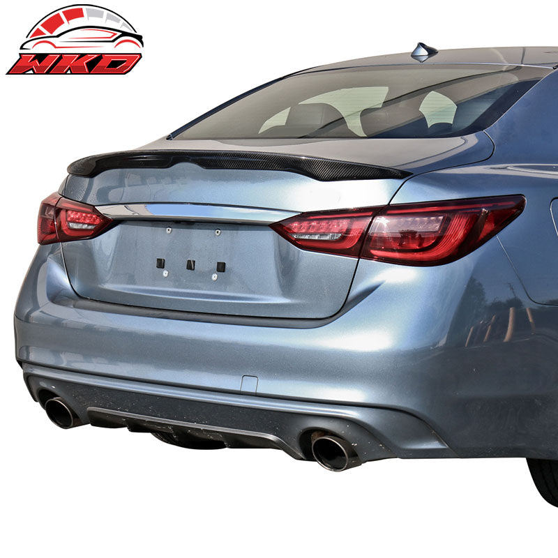 Fits 14-24 Infiniti Q50 V37 OE Style Trunk Spoiler Wing - Matte Carbon Fiber