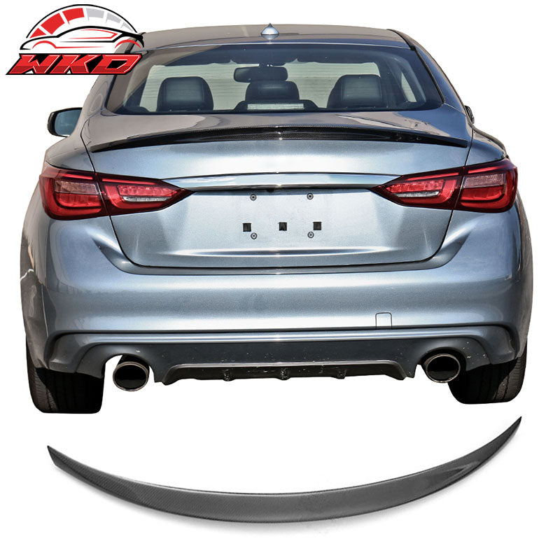 Fits 14-24 Infiniti Q50 V37 OE Style Rear Trunk Spoiler - Matte Carbon Fiber