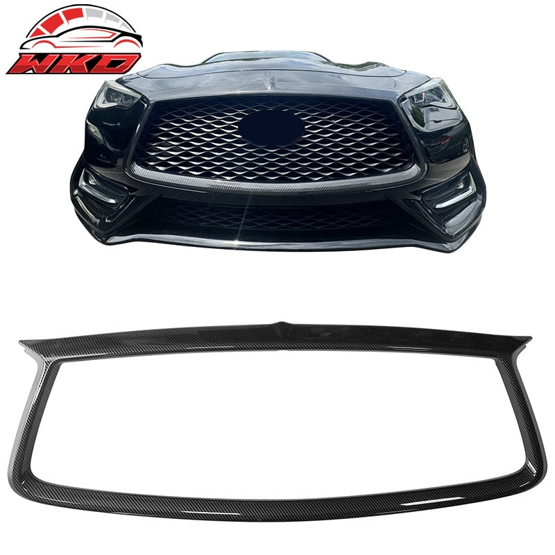 Wholesale 17-22 Infiniti Q60 Carbon Fiber Print OE Style Grille Frame Outline Trim