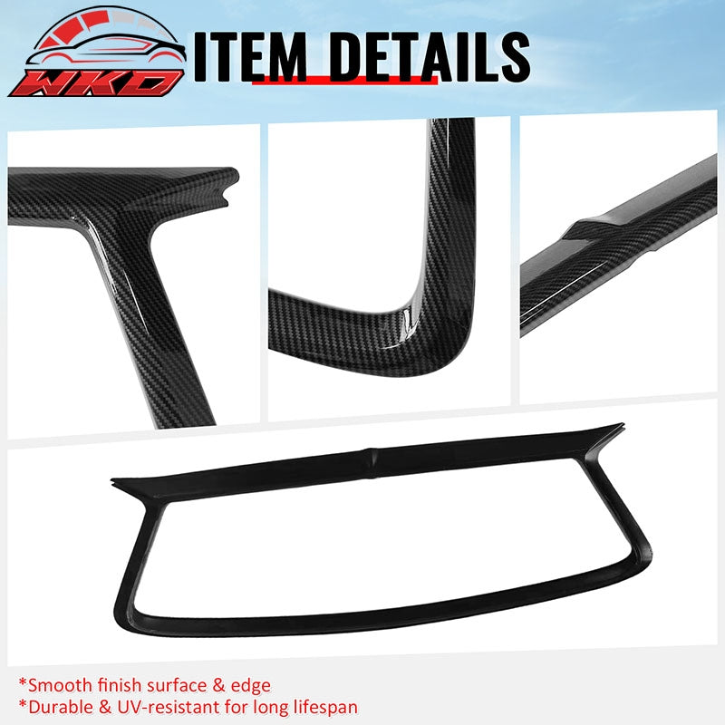 Fits 17-22 Infiniti Q60 Carbon Fiber Print OE Style Grille Frame Outline Trim