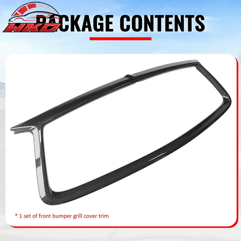 Fits 17-22 Infiniti Q60 Carbon Fiber Print OE Style Grille Frame Outline Trim