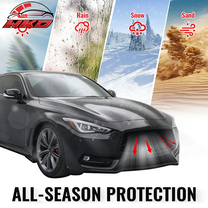 Fits 17-22 Infiniti Q60 Carbon Fiber Print OE Style Grille Frame Outline Trim