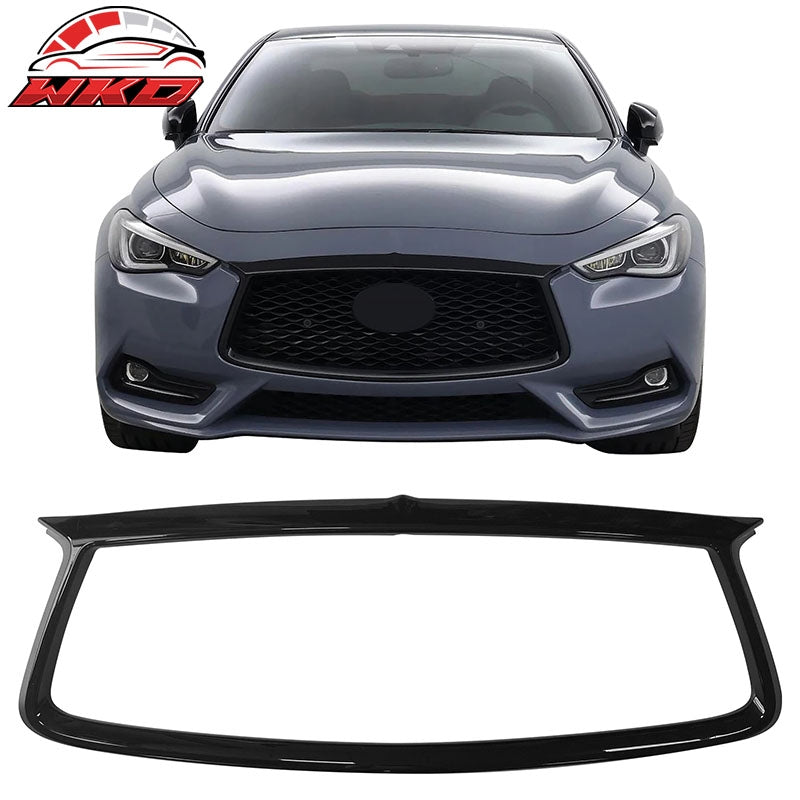 Wholesale For 17-22 Infiniti Q60 Gloss Black OE Style Front Grille Frame Outline Trim ABS