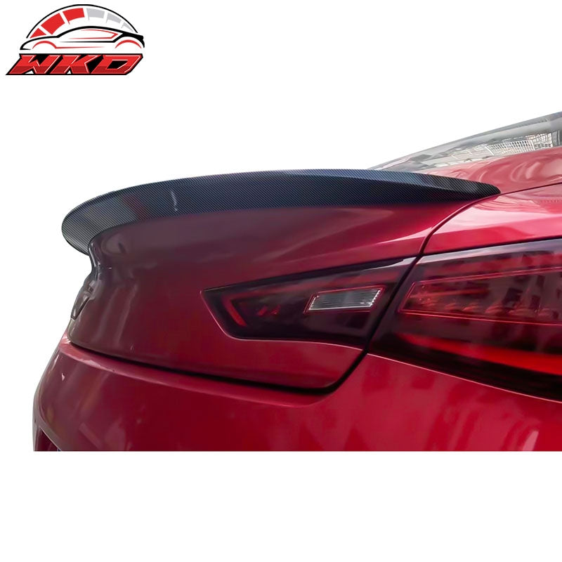 Fits 17-22 Infiniti Q60 X Style Rear Trunk Spoiler Wing ABS Carbon Fiber Print