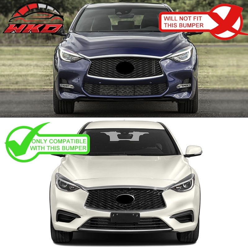 Fits 17-19 Infiniti QX30 IKON Style Front Bumper Lip Spoiler Unpainted Black PP