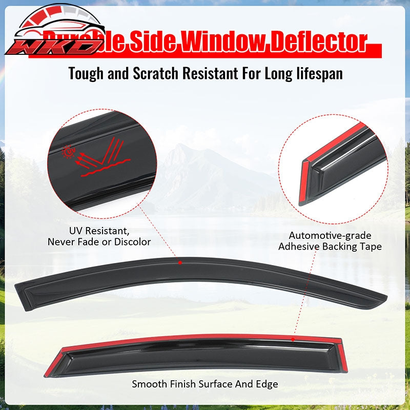 Fits 14-17 Infiniti QX50& 08-12 EX35 4PCS Window Visors Smoke Acrylic Rain Shade