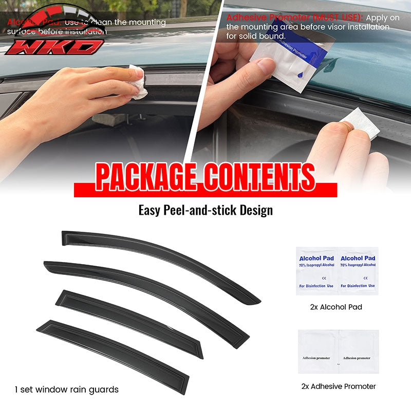Fits 14-17 Infiniti QX50& 08-12 EX35 4PCS Window Visors Smoke Acrylic Rain Shade