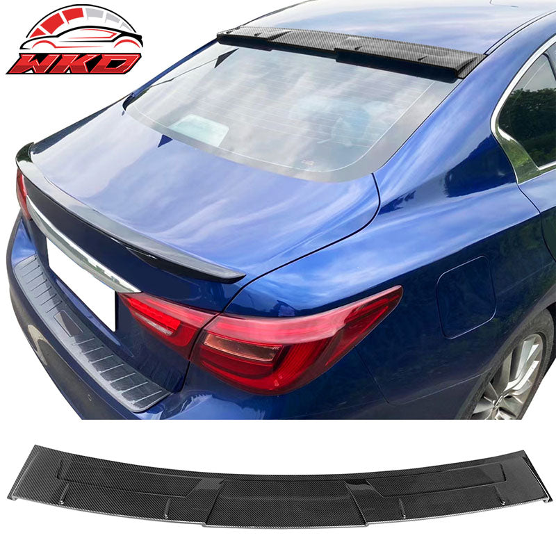 Wholesale 14-24 Infiniti Q50 V Style Carbon Fiber Print Rear Window Roof Spoiler Wing